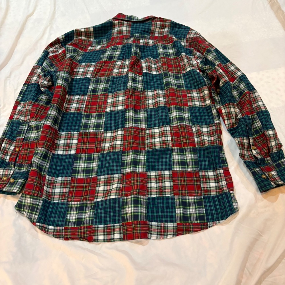 Orvis Mens Patchwork Plaid Button Down Shirt Mult… - image 5